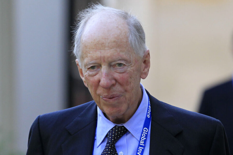 Chairman of RIT Capital Partners, Lord Jacob Rothschild arrives for a reception, hosted by Britain's Prince Charles, at Clarence House in London for the delegates of the Global Investment Conference, Thursday, July 26, 2012.   The Prince of Wales Prince Charles is hosting the reception on the eve of the opening ceremony for the London 2012 Olympics Games. (AP Photo/Sang Tan)