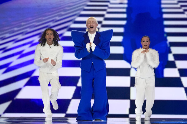Joost Klein of Netherlands performs the song Europapa during the second semi-final at the Eurovision Song Contest in Malmo, Sweden, Thursday, May 9, 2024. (AP Photo/Martin Meissner)
