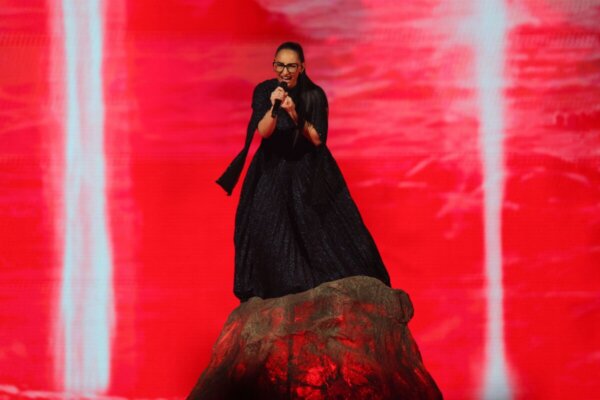 Klavdia, representing Greece, performs "Asteromata", during the second semi-final of the 2025 Eurovision Song Contest, in Basel, Switzerland, May 15, 2025. REUTERS/Denis Balibouse